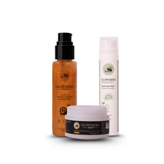 GlowMera Daily Essentials Skincare Kit | Face Cleanser with Snail Mucin & Aloe Vera + SPF 50 PA++++ Sunscreen (No White Cast) + Niacinamide Cream | Glow, Hydration & Sun Protection | All Skin Types