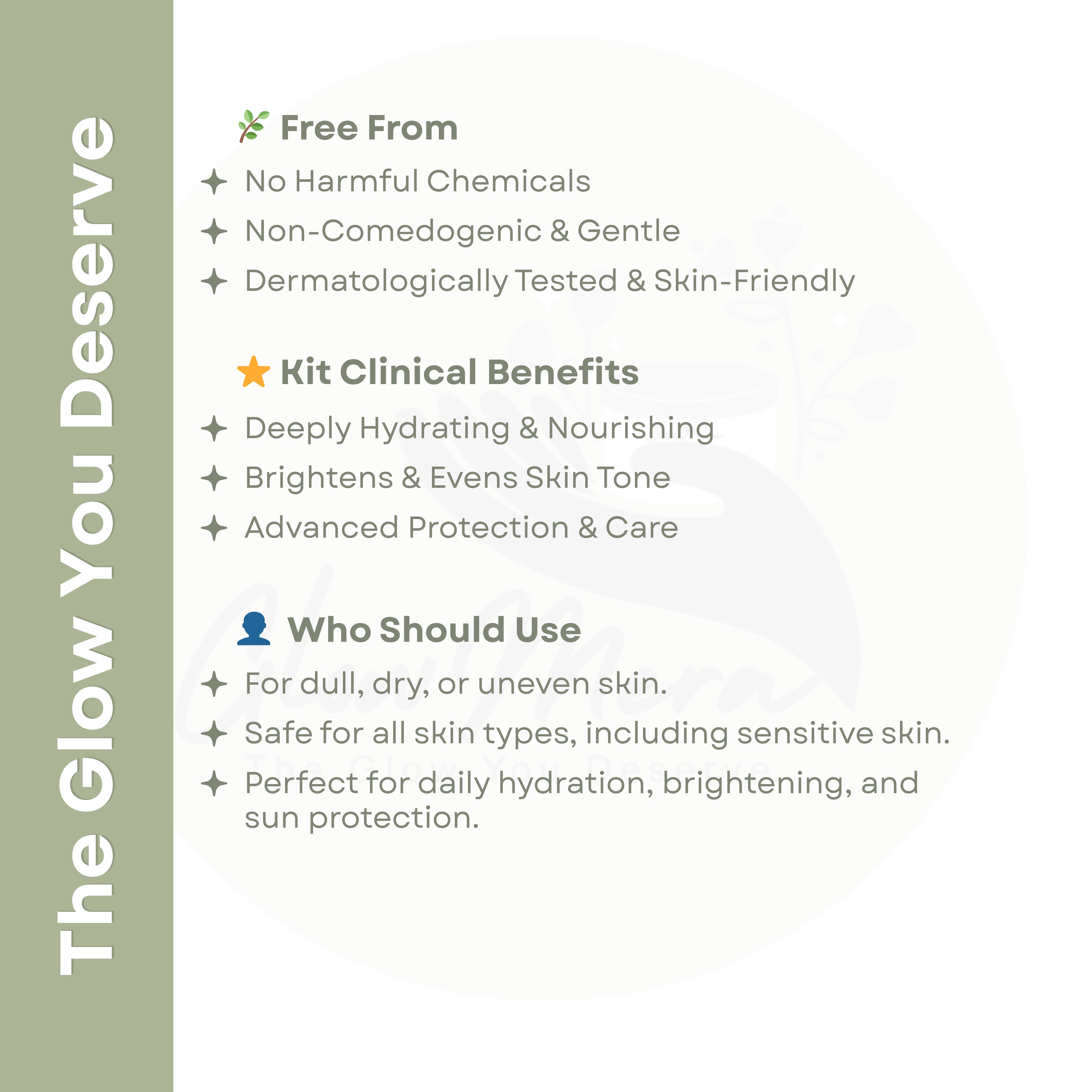 GlowMera Bright & Protect Skincare Kit | Vitamin C Serum + Snail Mucin Face Cleanser + SPF 50 PA++++ Sunscreen | Brightening, Dark Spot Reduction & Sun Protection | For All Skin Types