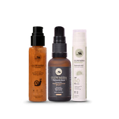 GlowMera Oil Control & Pore Care Kit | Face Cleanser with Snail Mucin + Niacinamide Serum + SPF 50 PA++++ Sunscreen | Controls Excess Oil, Minimizes Pores & Protects Skin | For Oily & Combination Skin