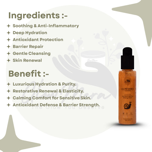 GlowMera Daily Essentials Skincare Kit | Face Cleanser with Snail Mucin & Aloe Vera + SPF 50 PA++++ Sunscreen (No White Cast) + Niacinamide Cream | Glow, Hydration & Sun Protection | All Skin Types