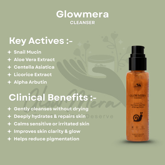 GlowMera Oil Control & Pore Care Kit | Face Cleanser with Snail Mucin + Niacinamide Serum + SPF 50 PA++++ Sunscreen | Controls Excess Oil, Minimizes Pores & Protects Skin | For Oily & Combination Skin