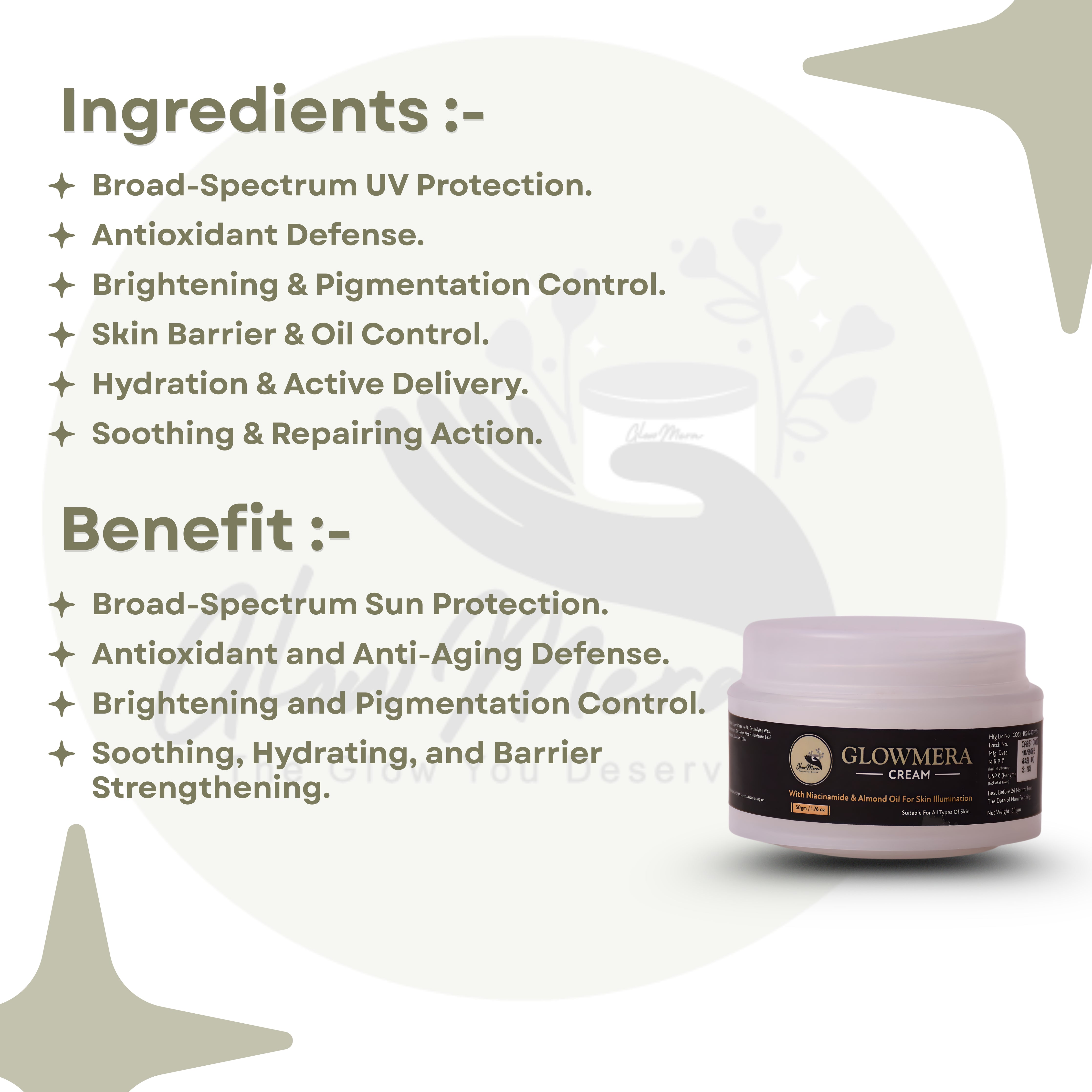 GlowMera Daily Essentials Skincare Kit | Face Cleanser with Snail Mucin & Aloe Vera + SPF 50 PA++++ Sunscreen (No White Cast) + Niacinamide Cream | Glow, Hydration & Sun Protection | All Skin Types