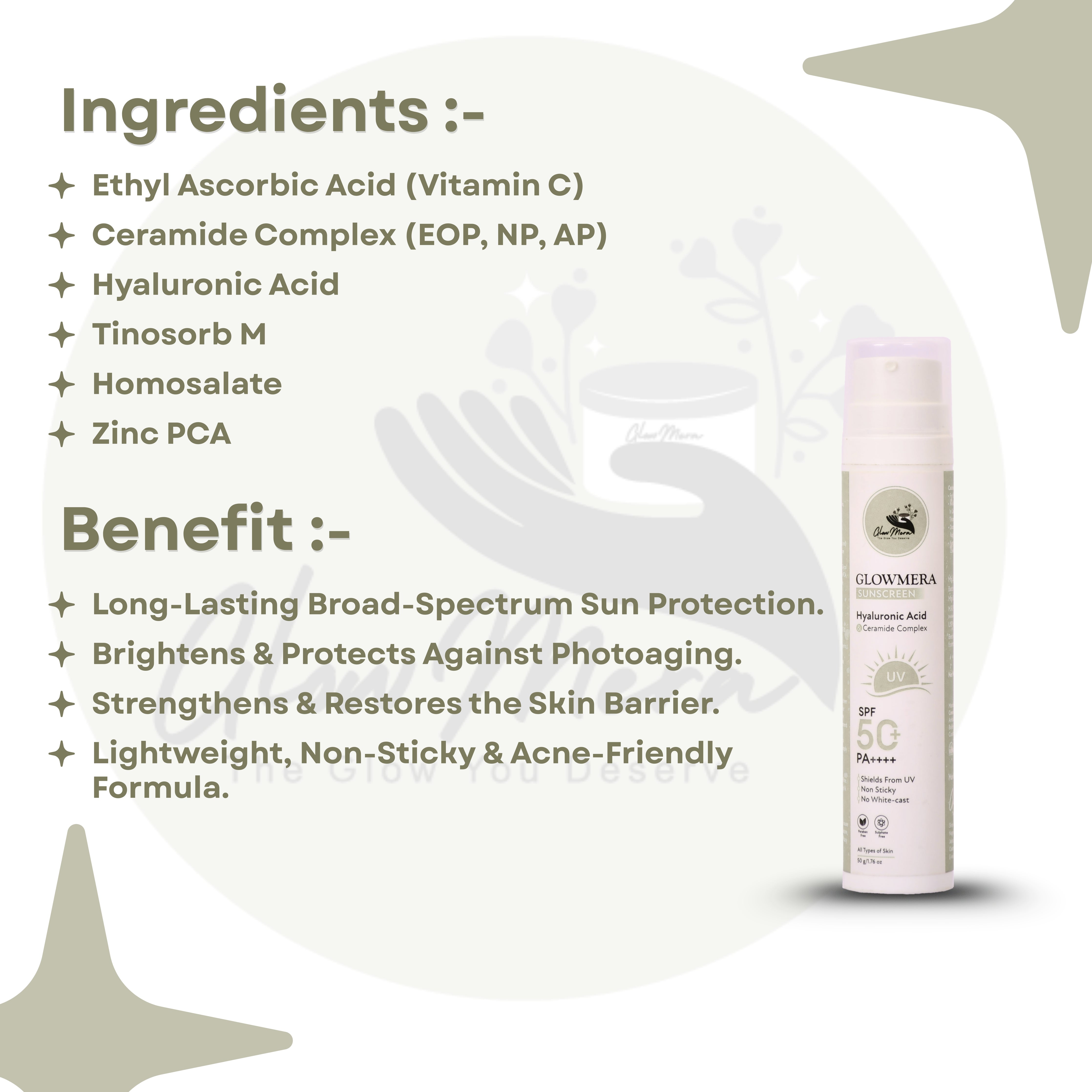 GlowMera Daily Essentials Skincare Kit | Face Cleanser with Snail Mucin & Aloe Vera + SPF 50 PA++++ Sunscreen (No White Cast) + Niacinamide Cream | Glow, Hydration & Sun Protection | All Skin Types